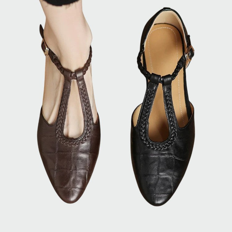 Nora Beau | Pointed T-Bar Mary Jane Shoes