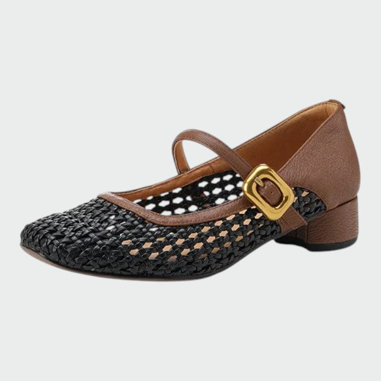 Nora Beau | Woven Buckle Mary Jane Shoes