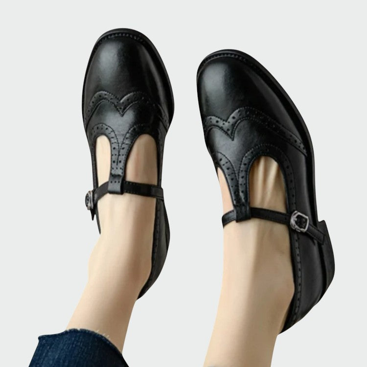 Nora beau | Elegant Leather Mary Jane Shoes