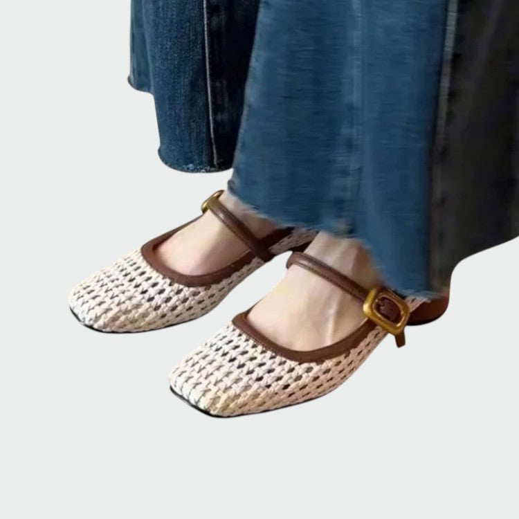 Nora Beau | Woven Buckle Mary Jane Shoes