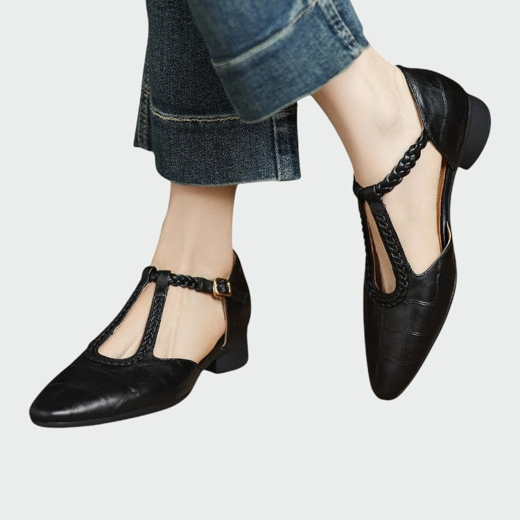 Nora Beau | Pointed T-Bar Mary Jane Shoes