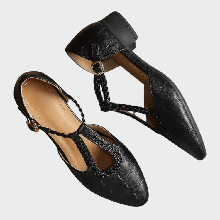Nora Beau | Pointed T-Bar Mary Jane Shoes