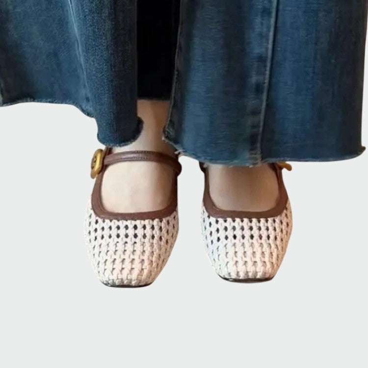 Nora Beau | Woven Buckle Mary Jane Shoes