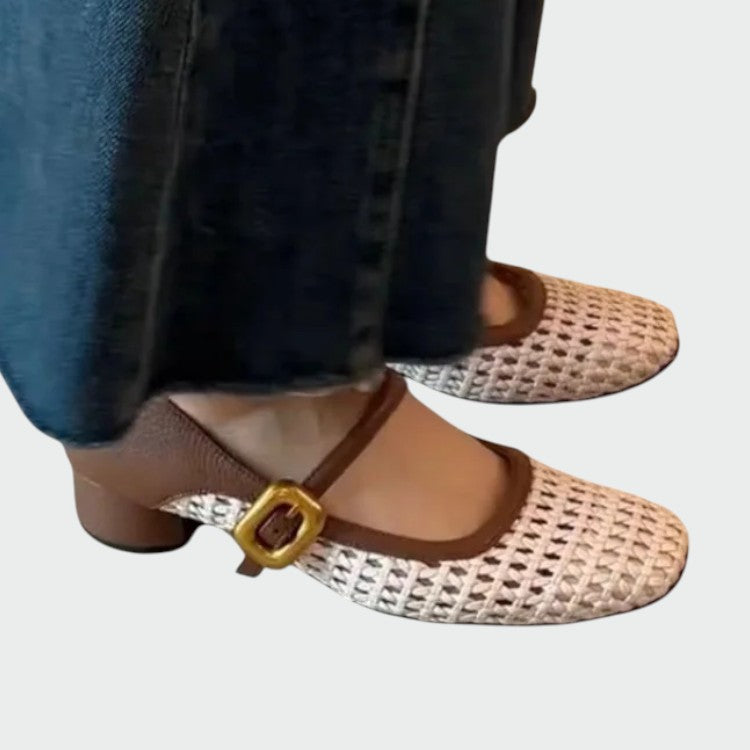 Nora Beau | Woven Buckle Mary Jane Shoes