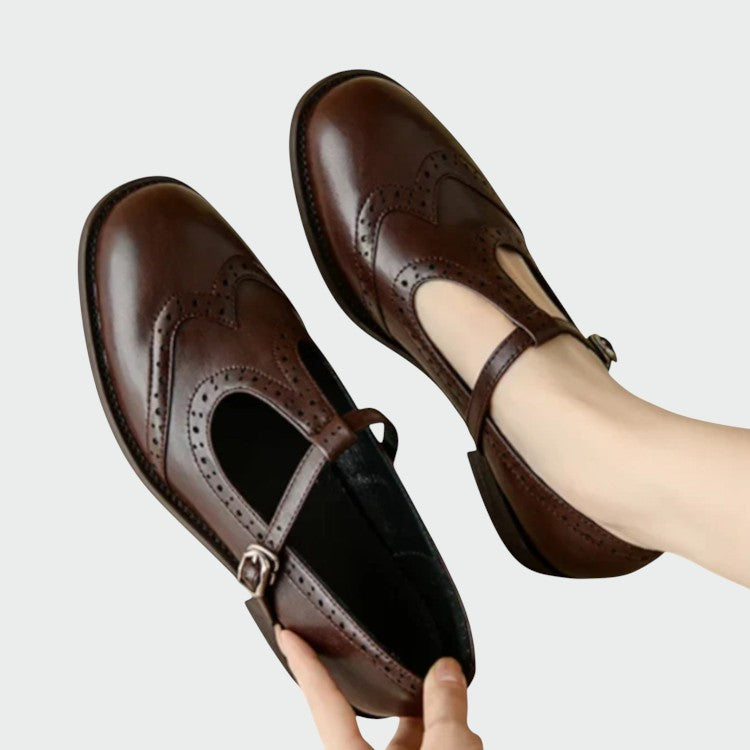 Nora beau | Elegant Leather Mary Jane Shoes