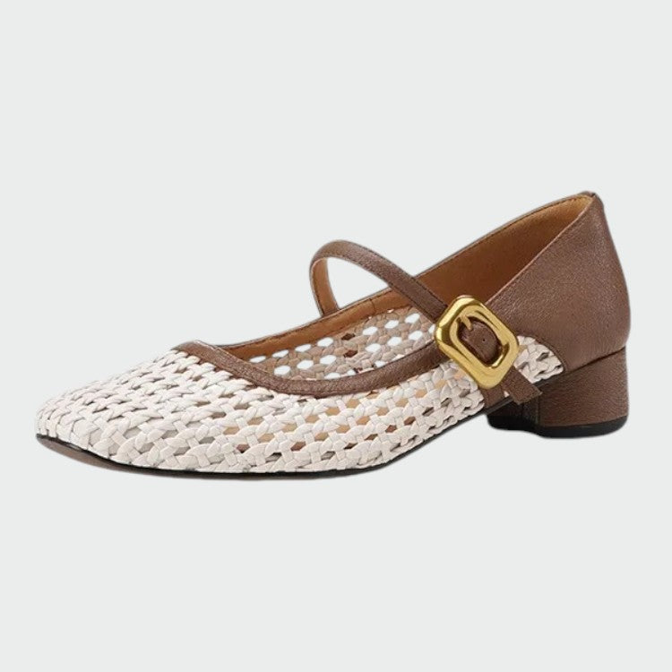 Nora Beau | Woven Buckle Mary Jane Shoes