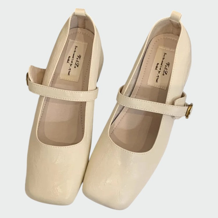 Nora Beau | Square Tip High Heeled Mary Jane Shoes