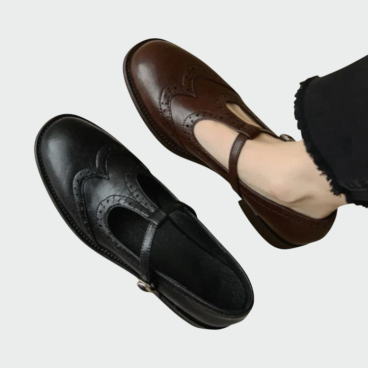 Nora beau | Elegant Leather Mary Jane Shoes