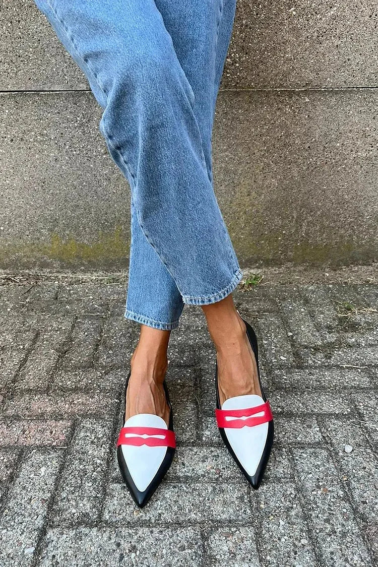 Desiree | Two-Tone Pointed Slippers