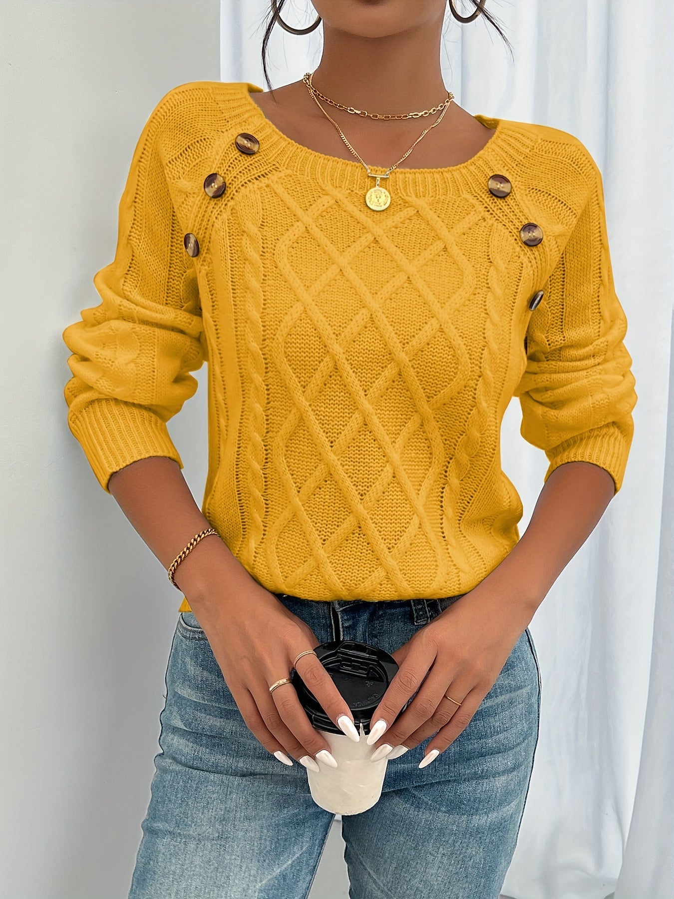Zipha | Casual Square Neck Jumper