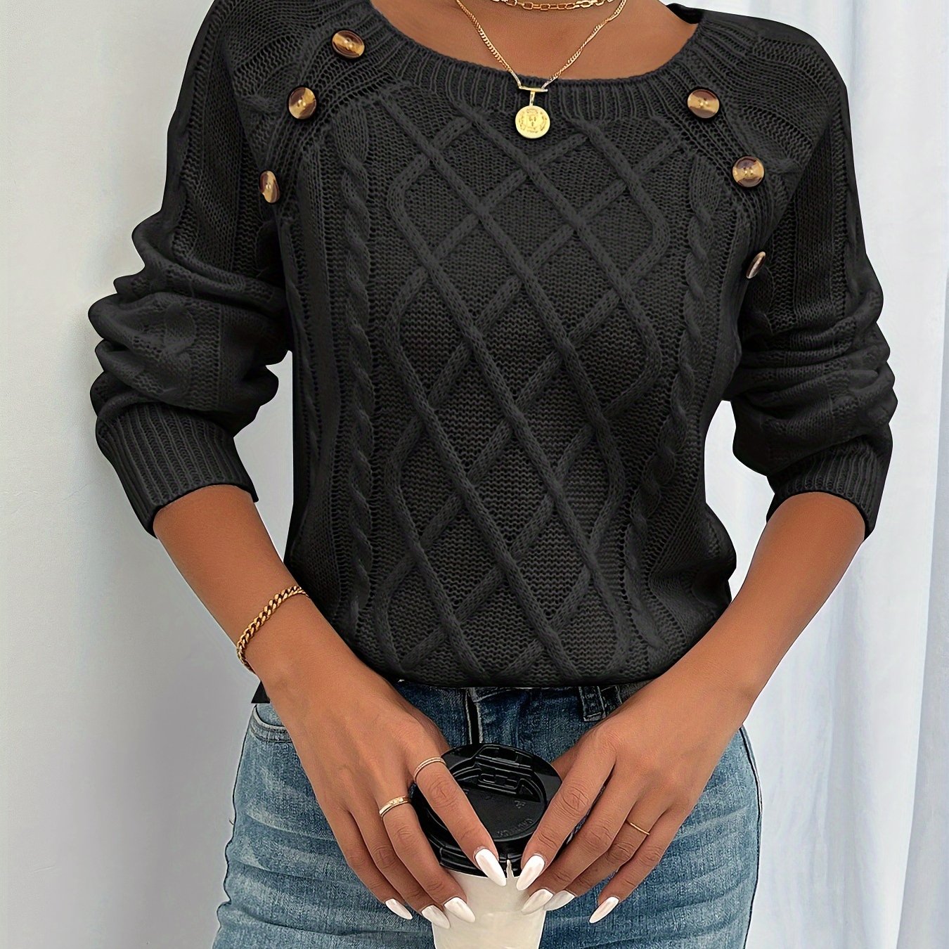 Zipha | Casual Square Neck Jumper