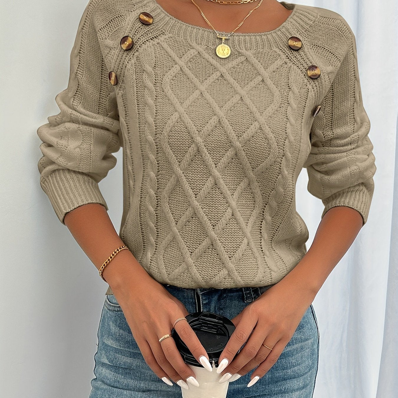 Zipha | Casual Square Neck Jumper