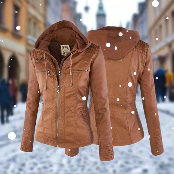 Isabella | Stylish and Versatile Hooded Leather Jacket