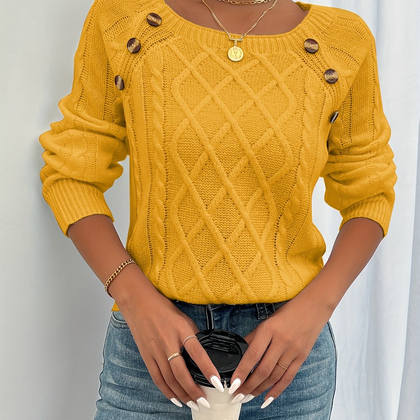 Zipha | Casual Square Neck Jumper