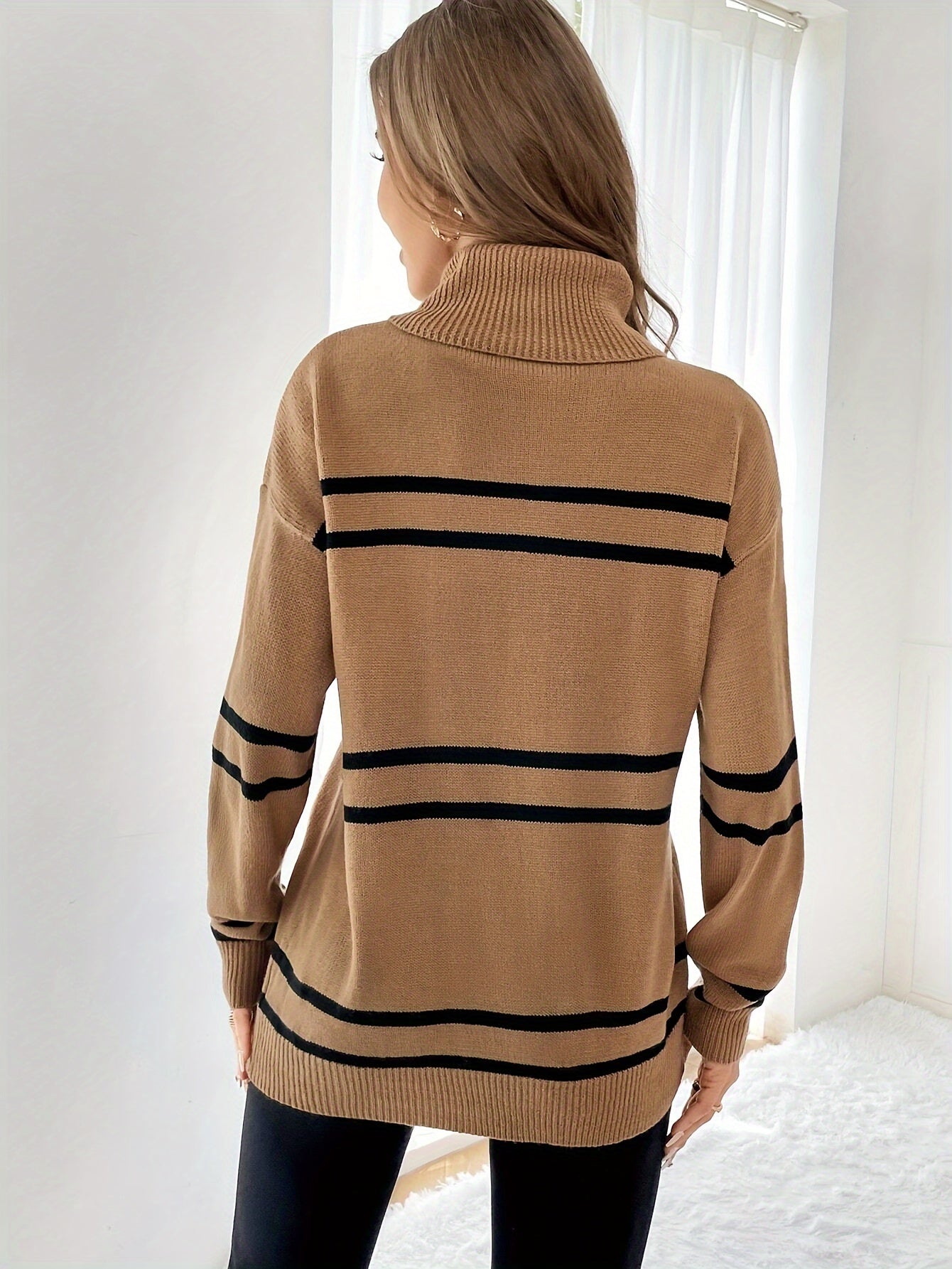 Thea | Striped Roll Neck Jumper
