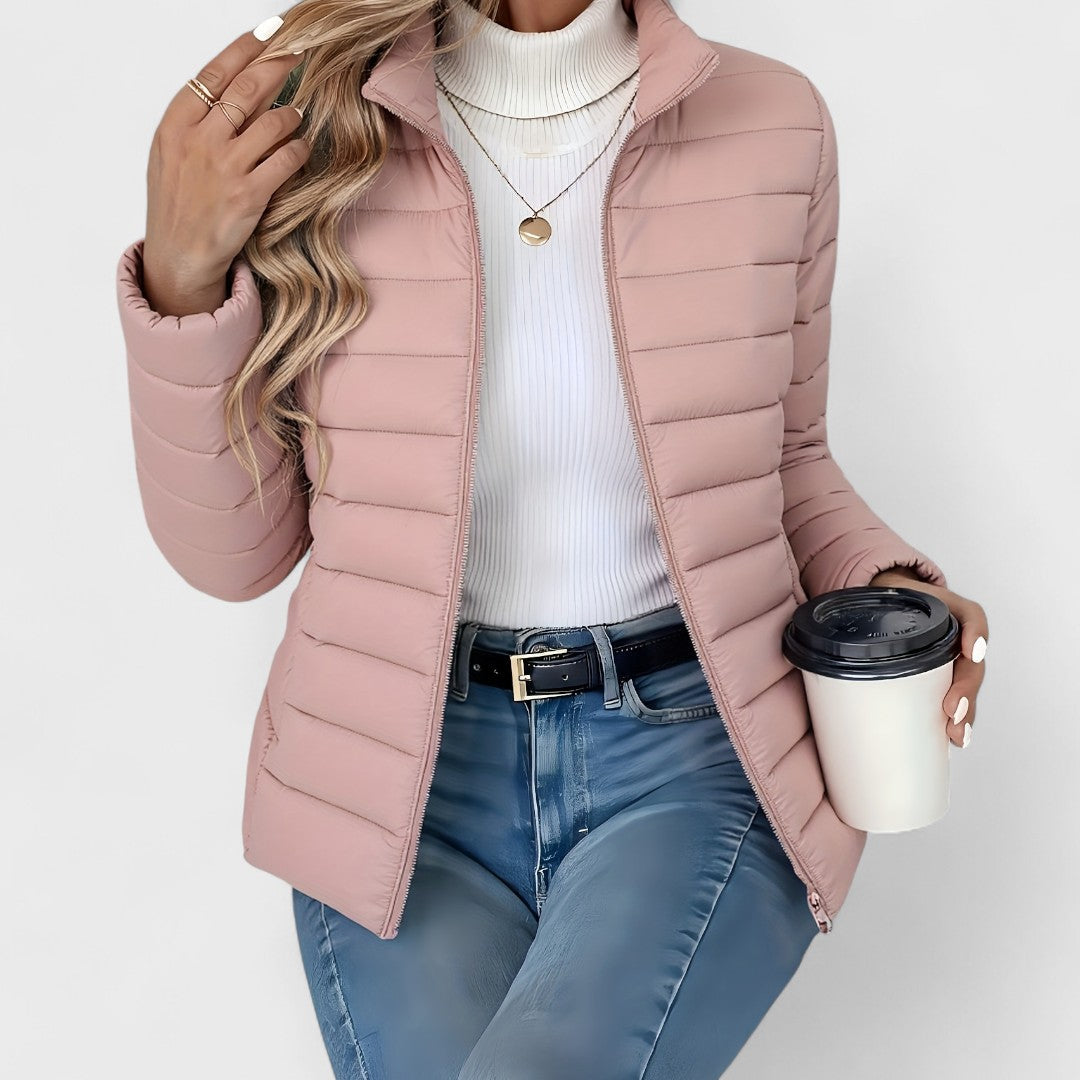 Philipa | Elegant long jacket with high collar