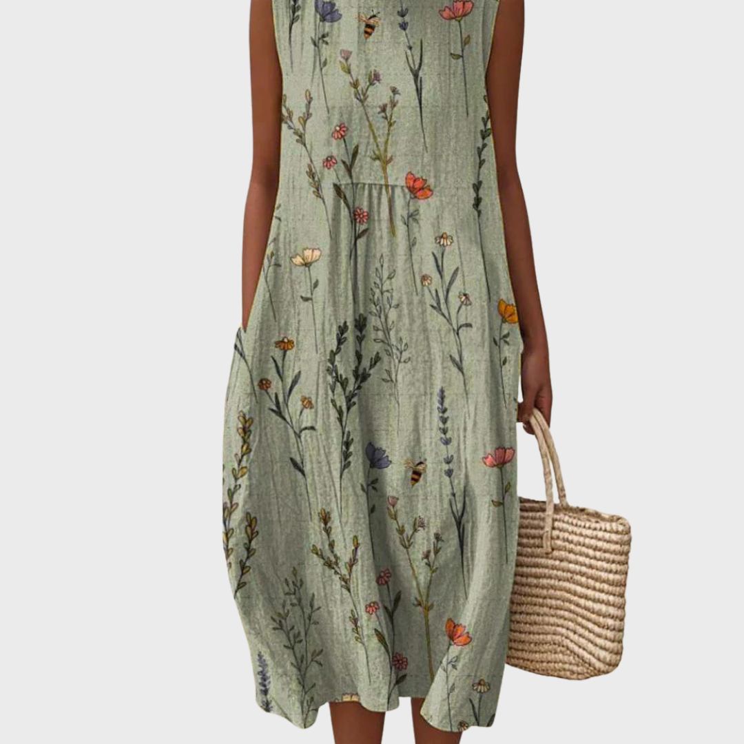 Diana | Vintage Floral Cotton Dress