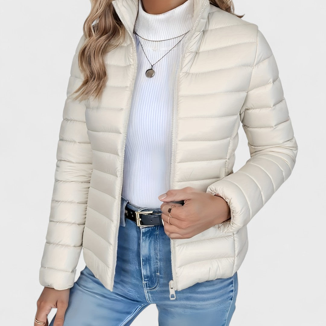 Philipa | Elegant long jacket with high collar