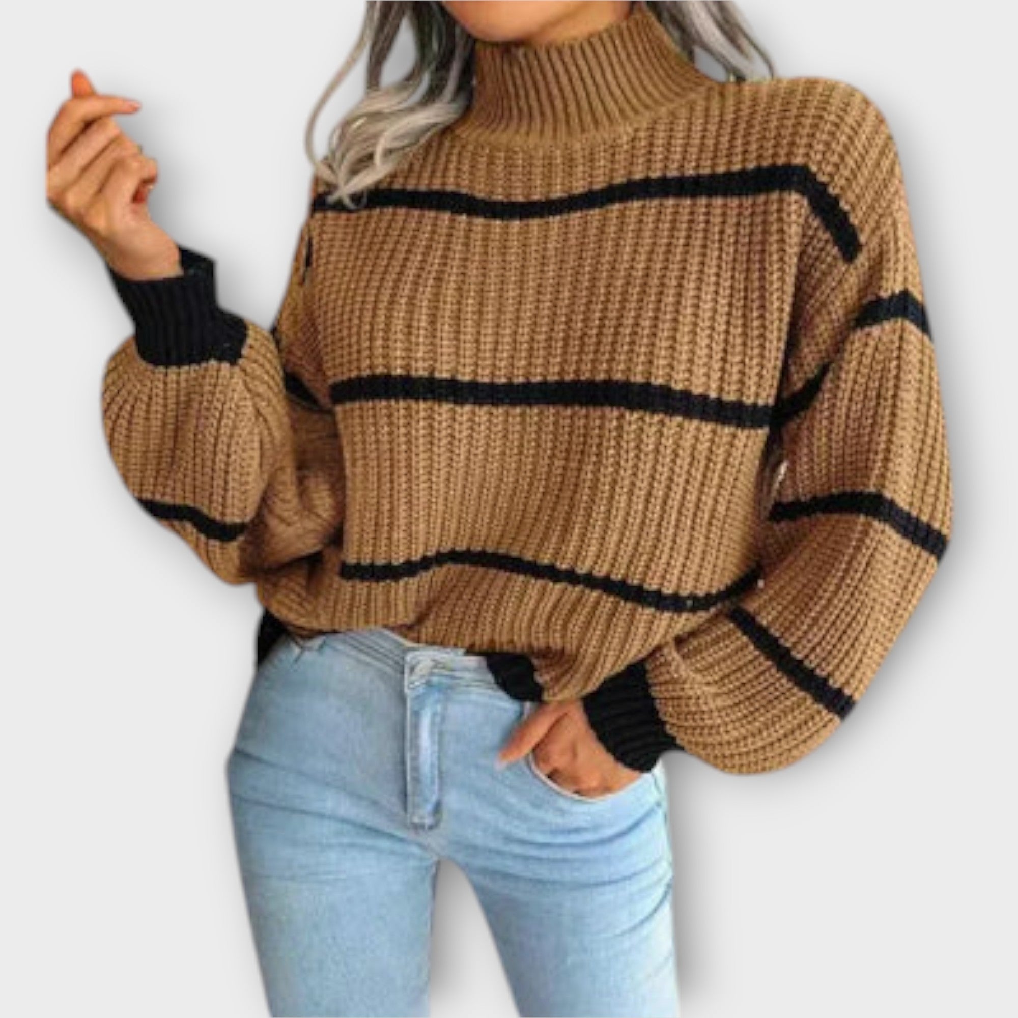 Chavala | Striped Roll Neck Jumper
