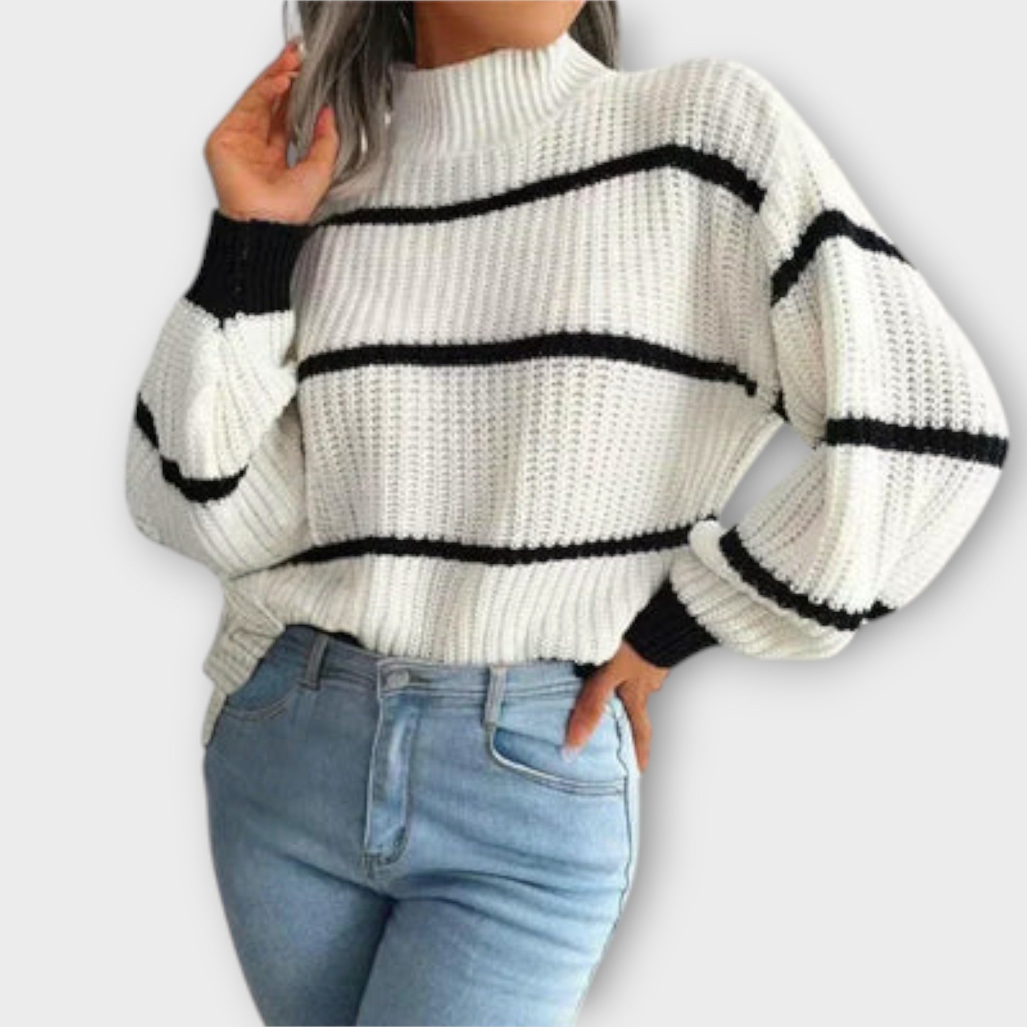 Chavala | Striped Roll Neck Jumper