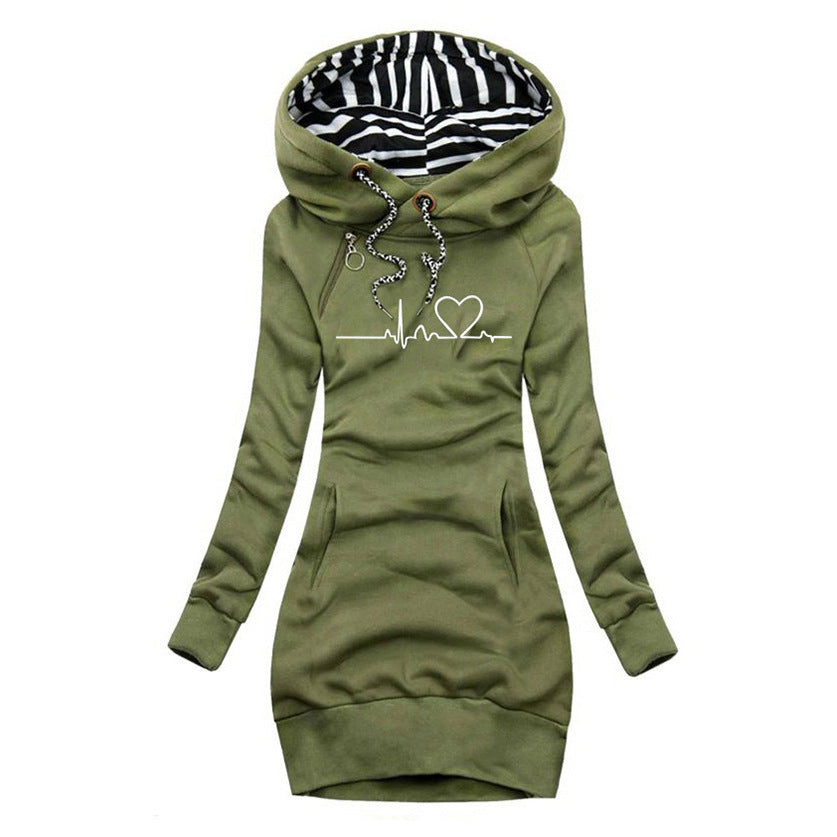 Adèle | Jumper Dress with Heartbeat Print