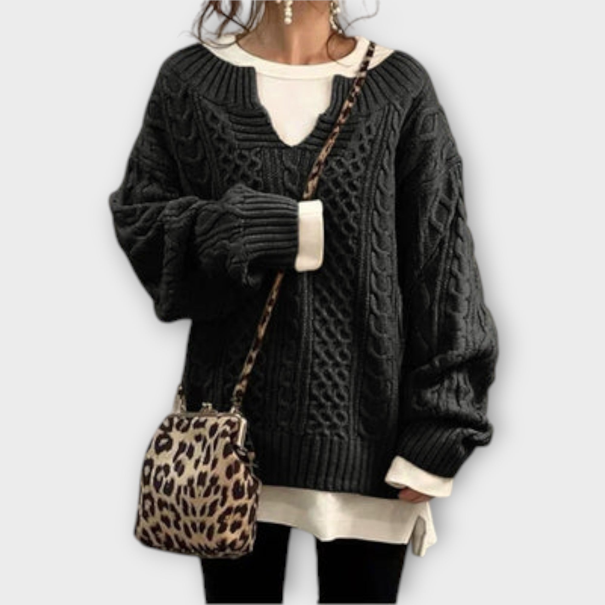 Sam | Knitted Jumper With Cable Pattern