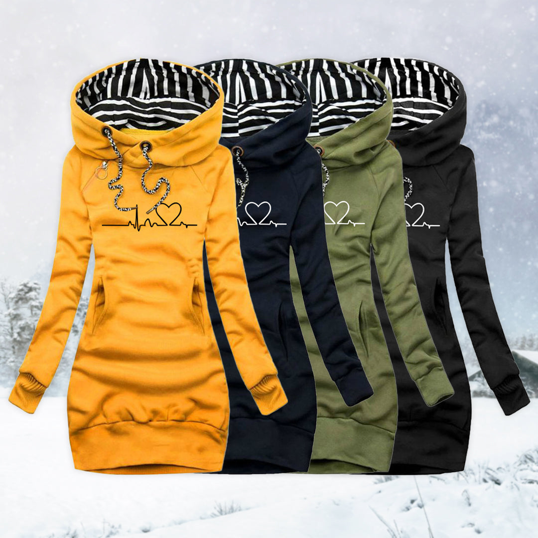Adèle | Jumper Dress with Heartbeat Print