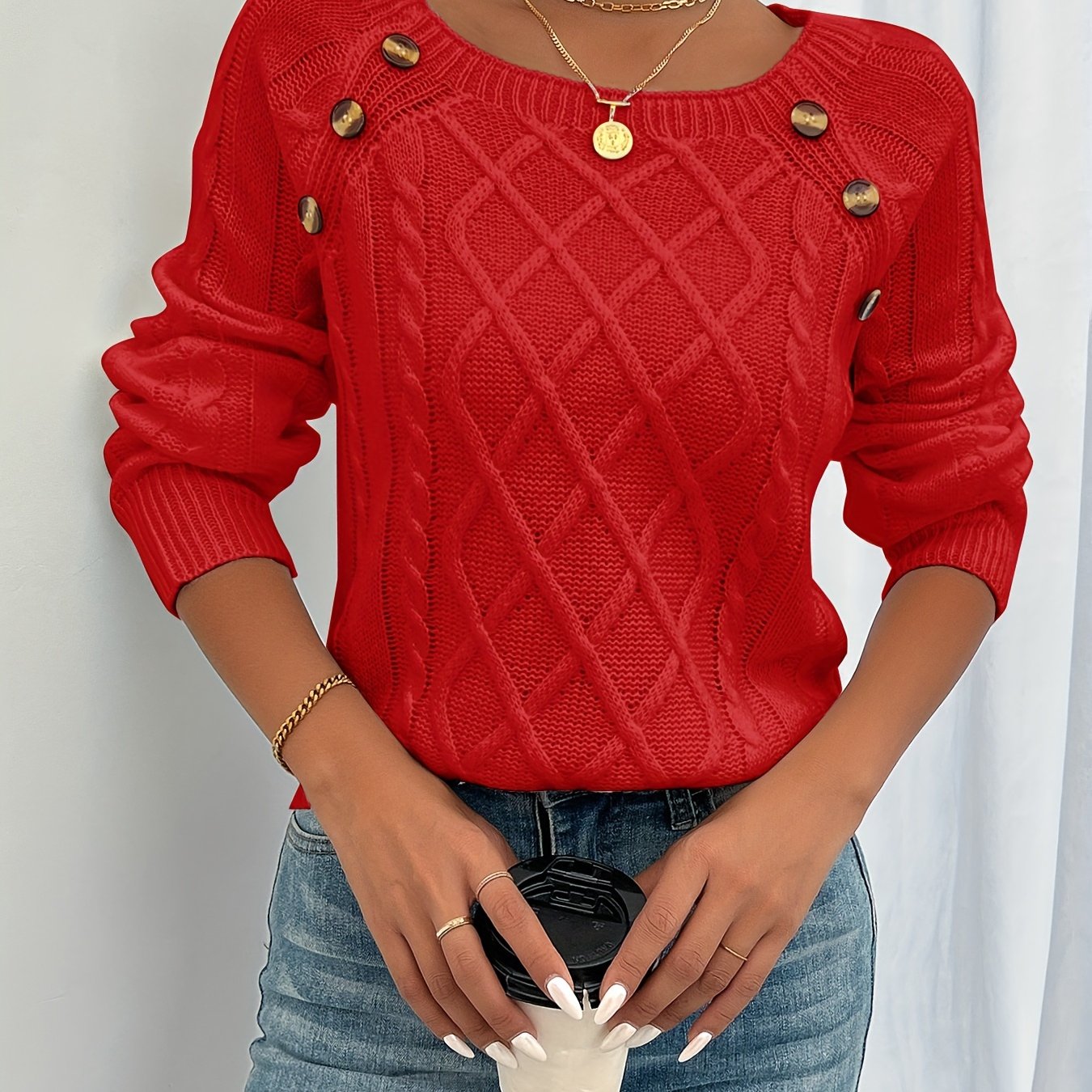 Zipha | Casual Square Neck Jumper