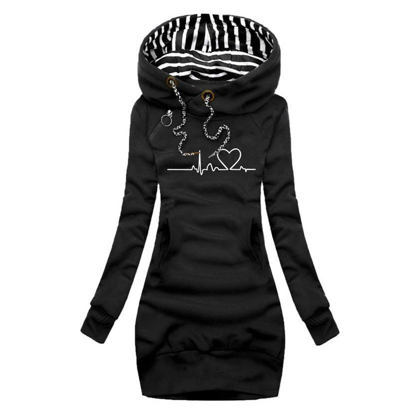 Adèle | Jumper Dress with Heartbeat Print