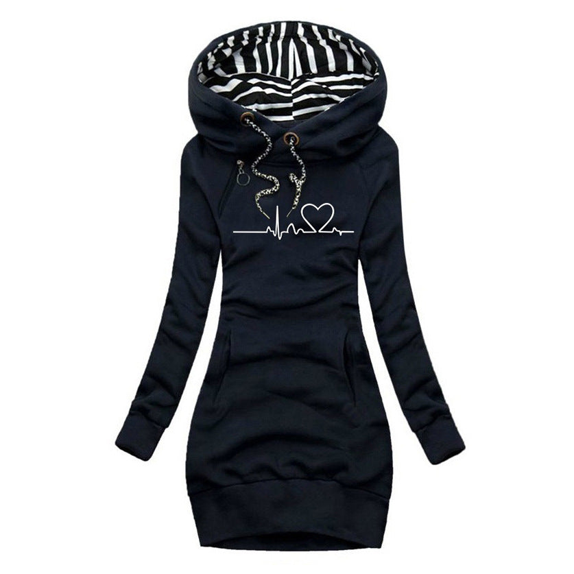Adèle | Jumper Dress with Heartbeat Print