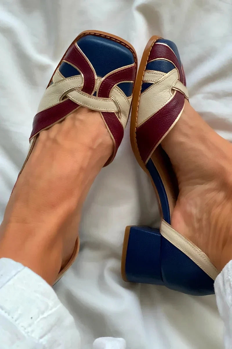 Amara | Tri-Colour Slip-On Flats