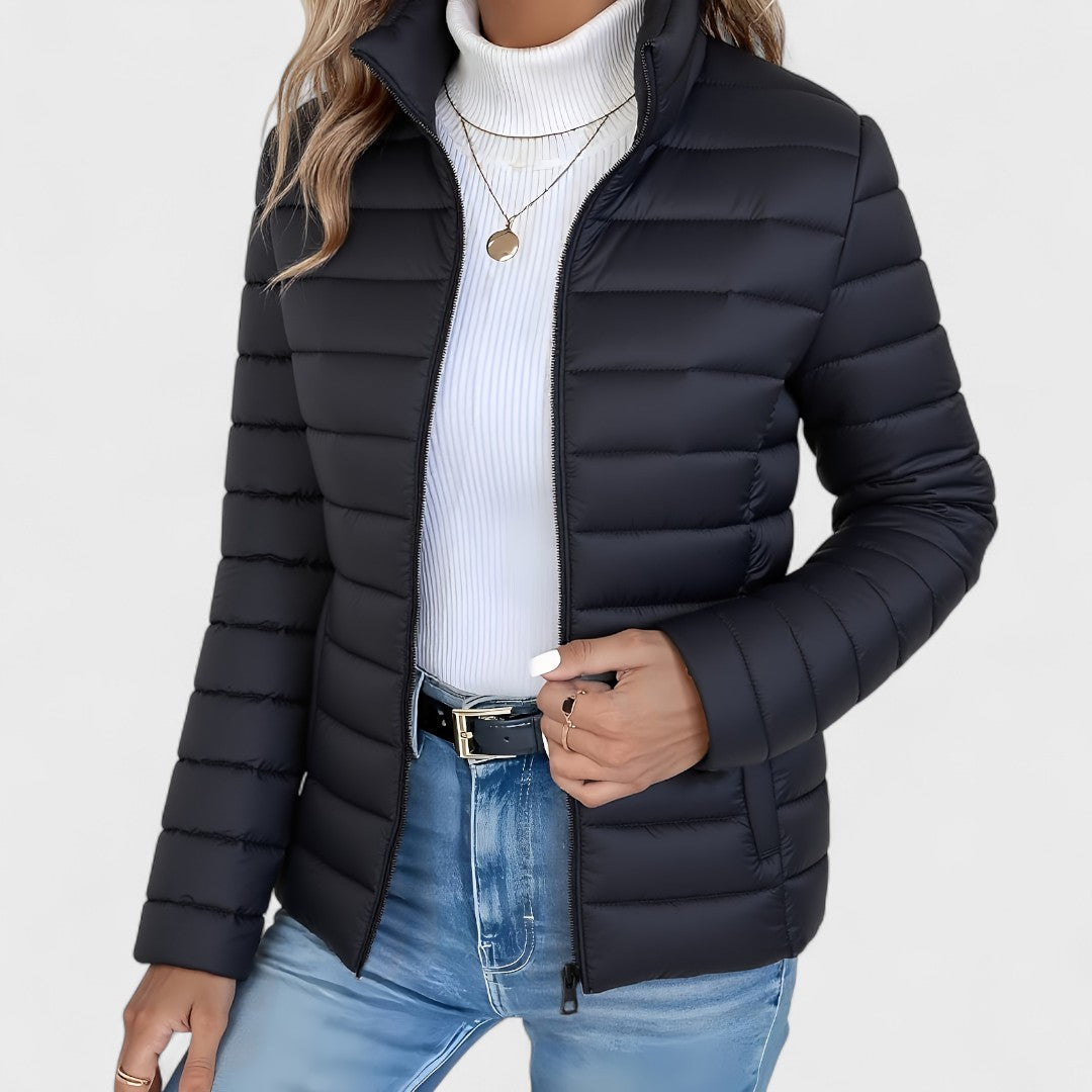 Philipa | Elegant long jacket with high collar