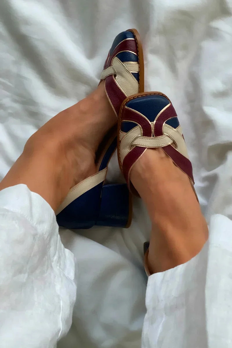 Amara | Tri-Colour Slip-On Flats