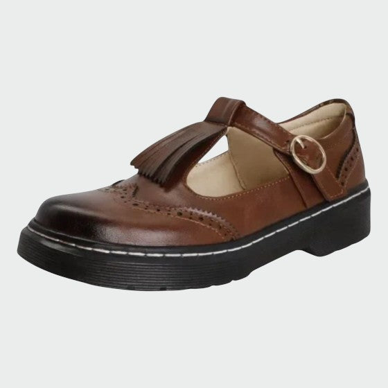 Nora Beau | Elegante T-Bar Leather Shoes