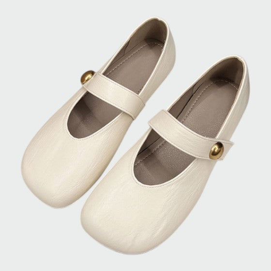 Nora beau | Round-Toe Button Mary Jane Shoes