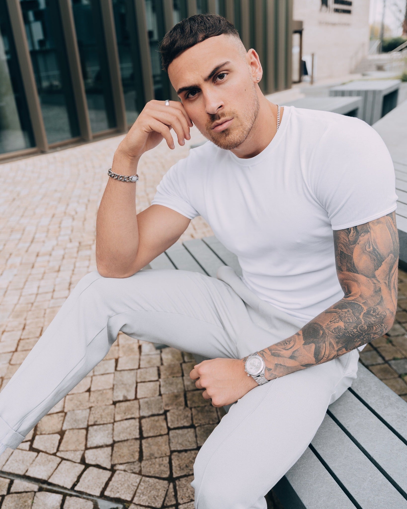 White Tapered Fit T-Shirt